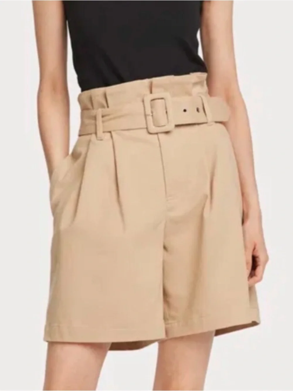 Scotch & Soda Maison Classics Le Favori Tan Khaki Belted Shorts Size XS